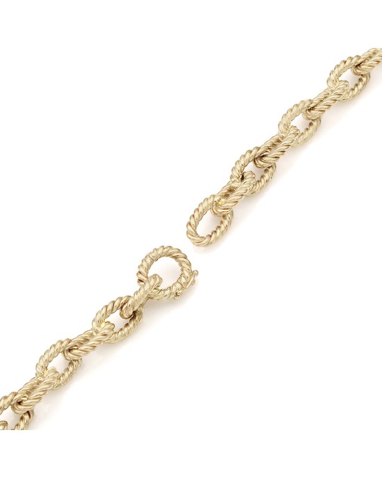 Oval Rope Link Chain Bracelet